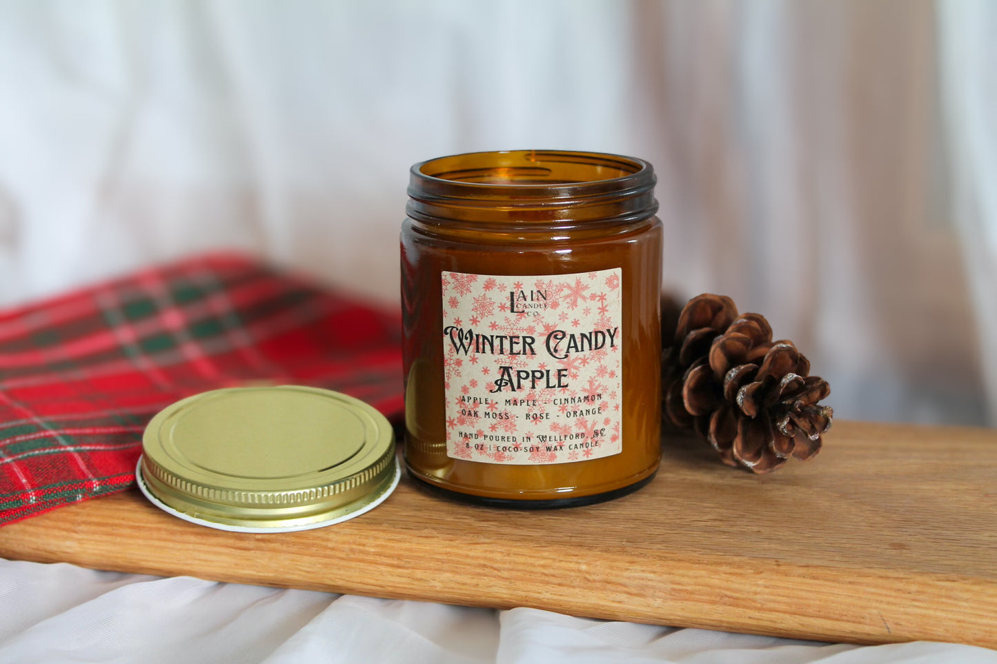 Winter Candy Apple Candle